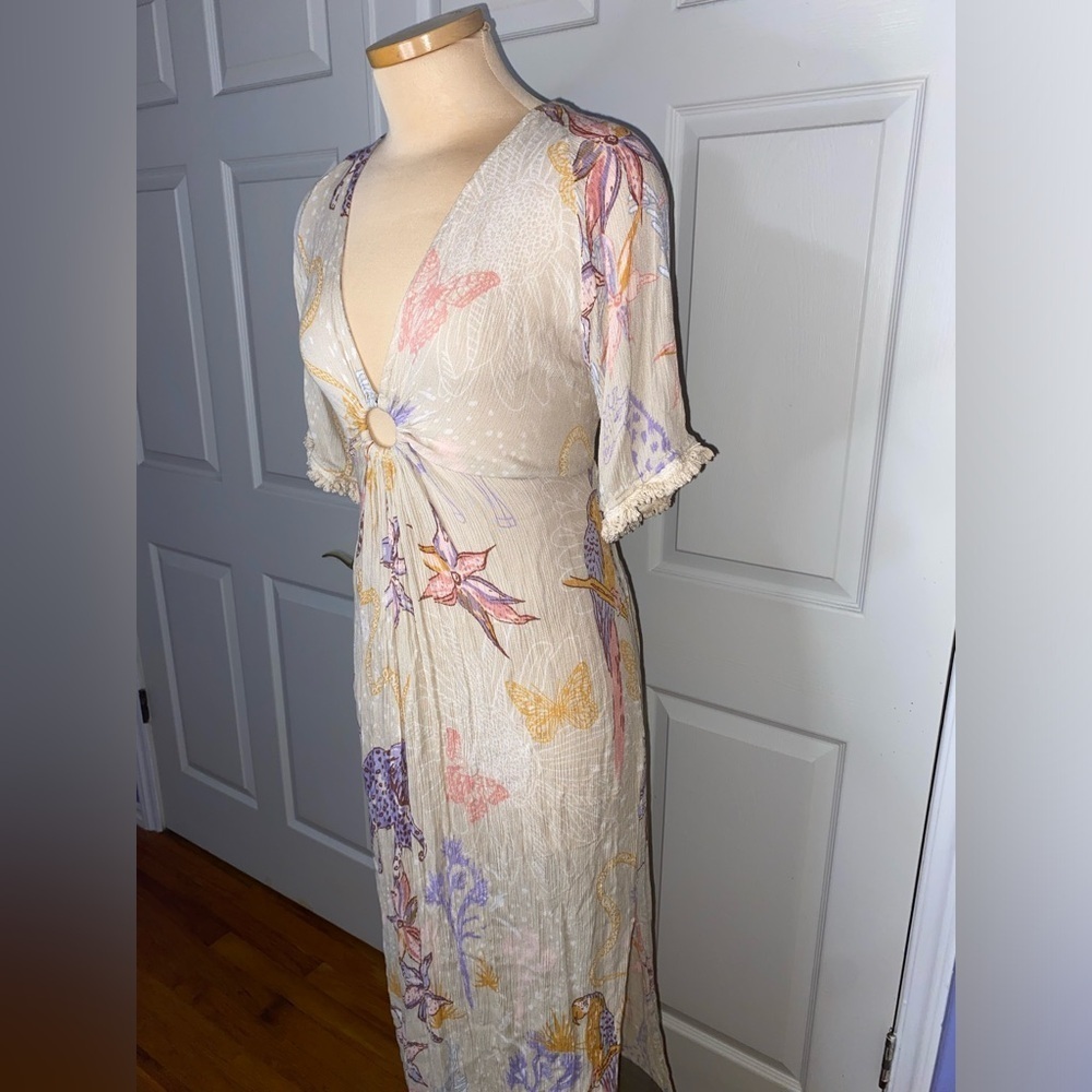 Z&L EUROPE Tan Bohemian Safari Maxi Dress | Sexy Summer | Made With Love Size M - Picture 3 of 12